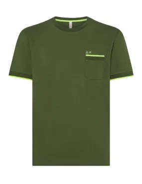 T-shirt Sun68 uomo Small stripes T34124 verde