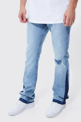 Tall Slim Flare Gusset Detail Ripped Jeans