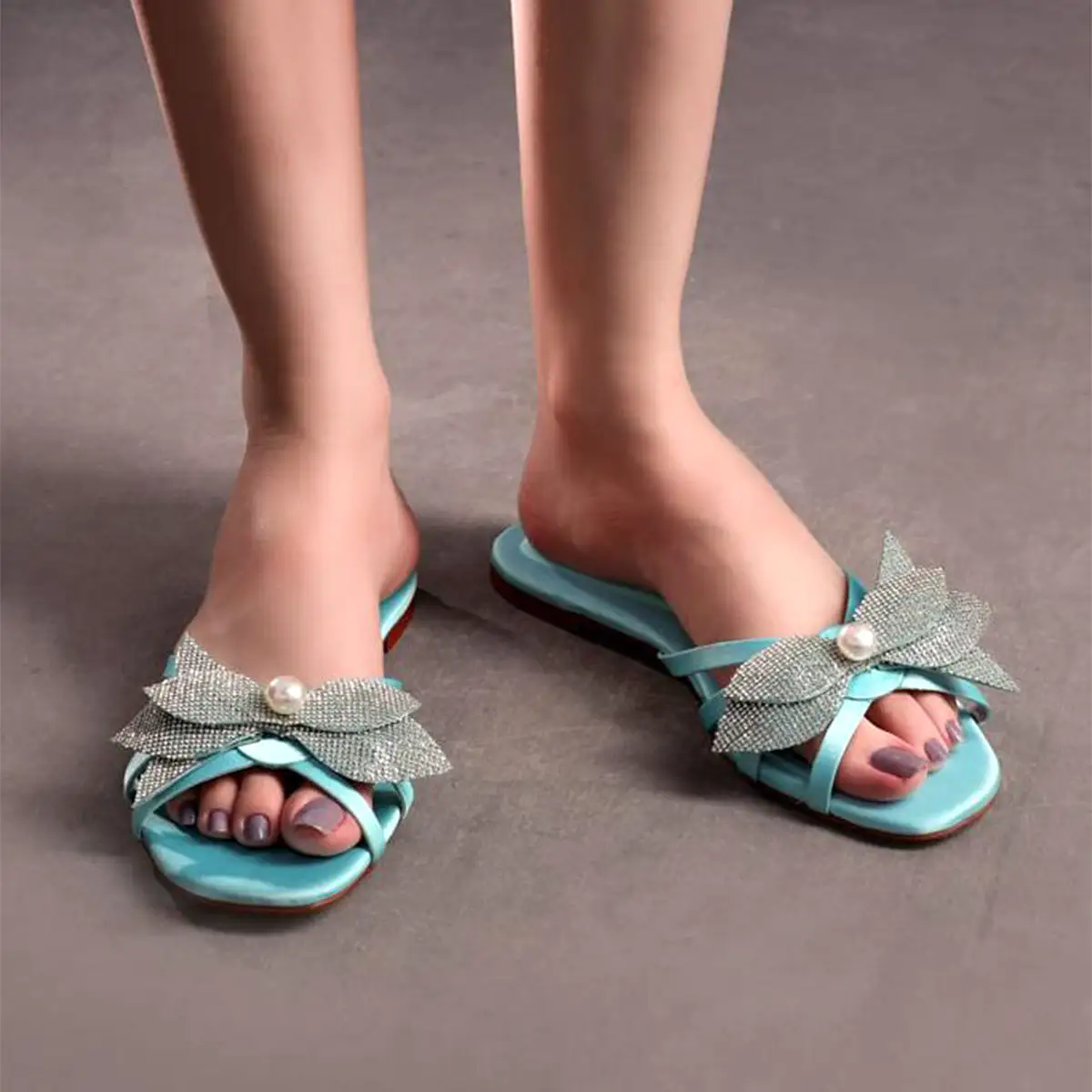 Teena - Light Blue Flats