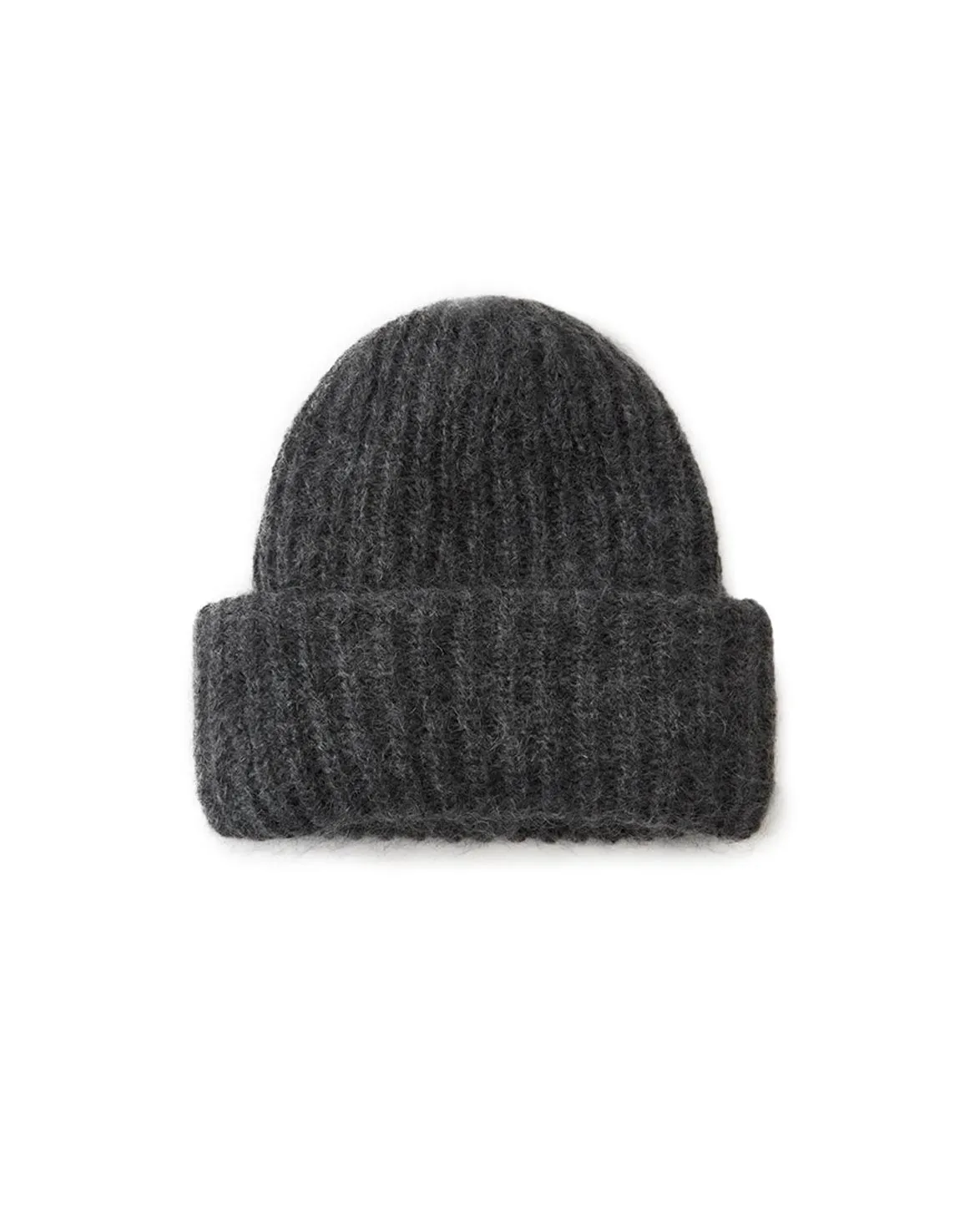 Teurn Studios Mohair Beanie Rib Grey