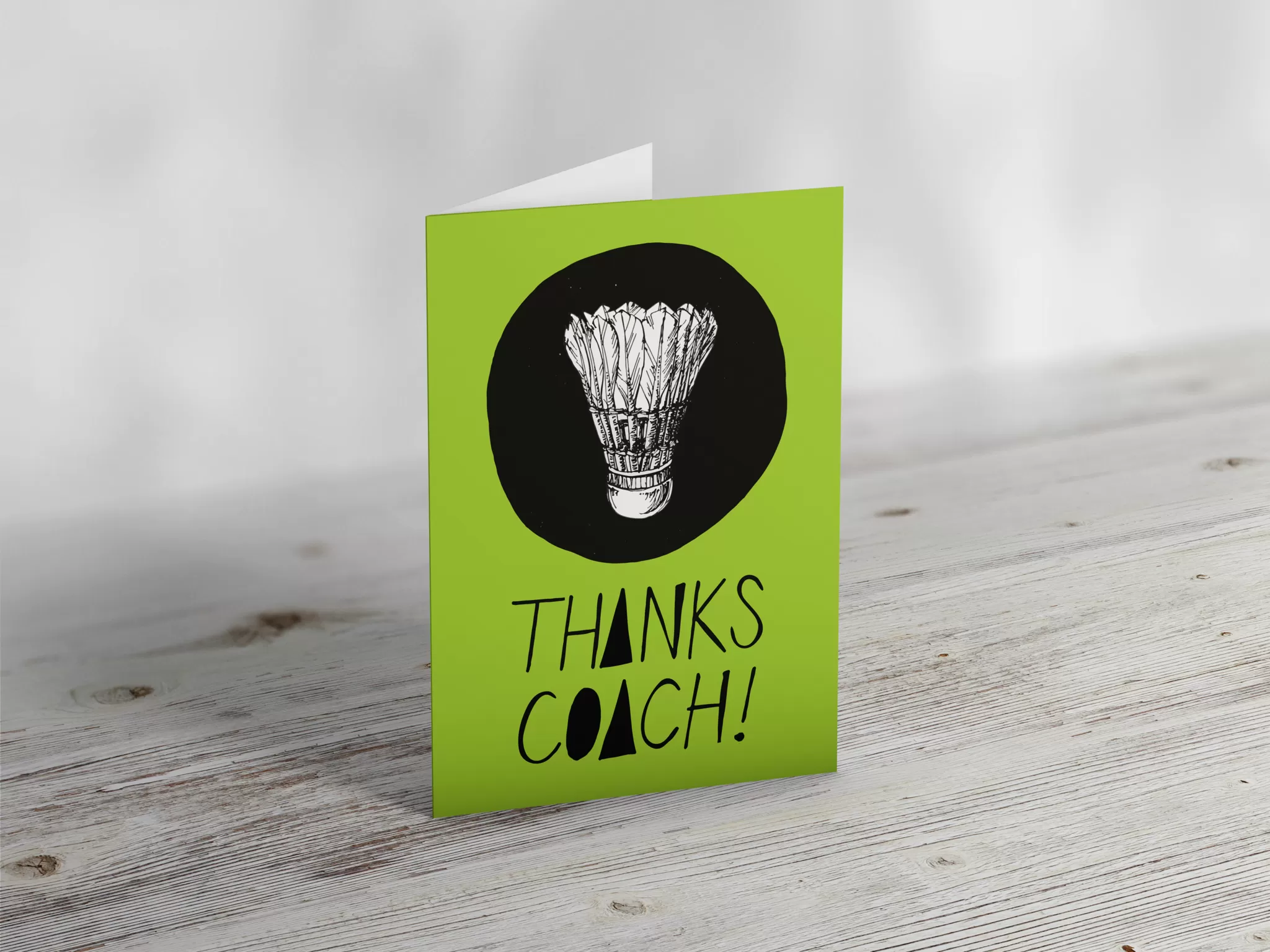 'Thanks Coach' Badminton Greeting Card