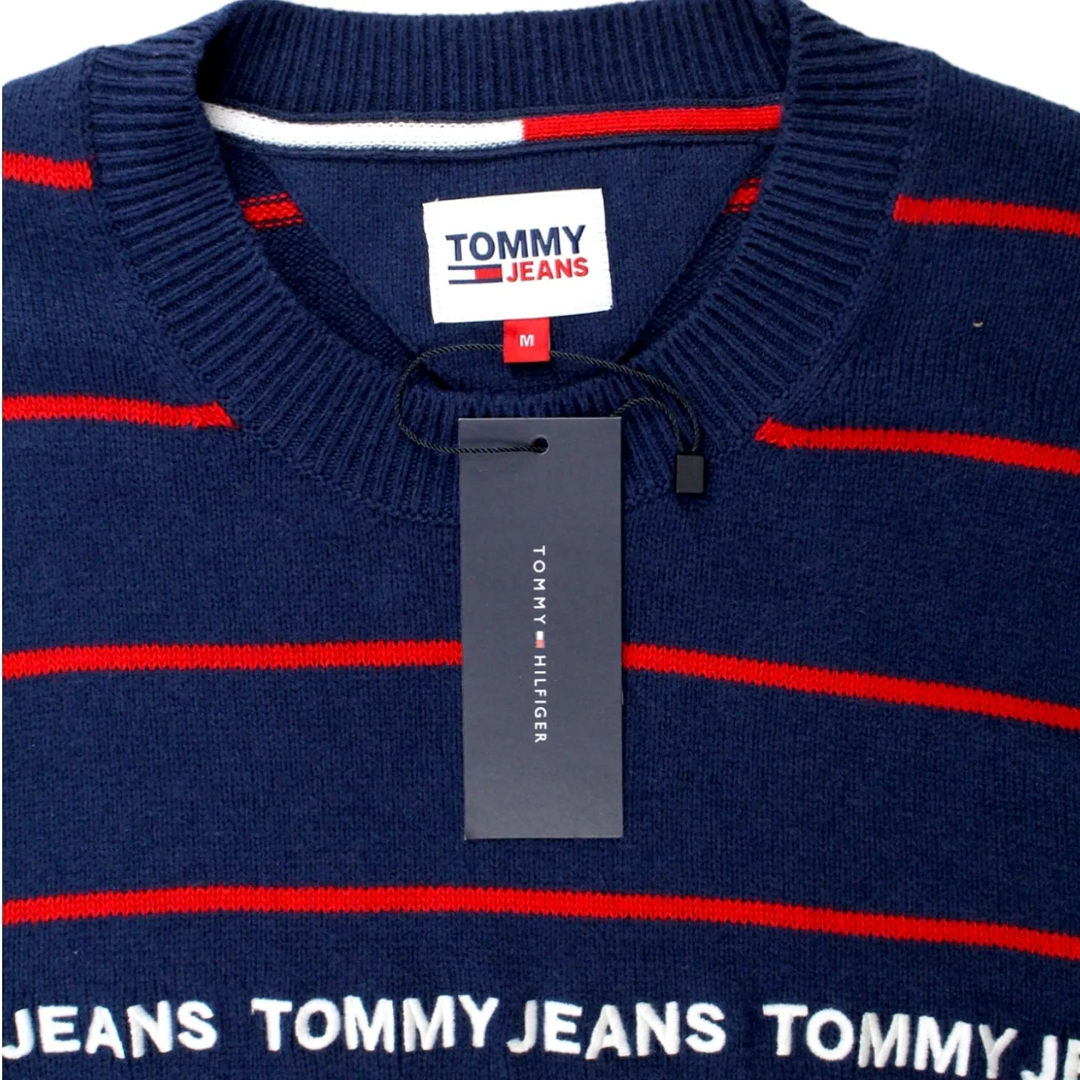 Tommy Jeans Navy & Red Striped Jumper