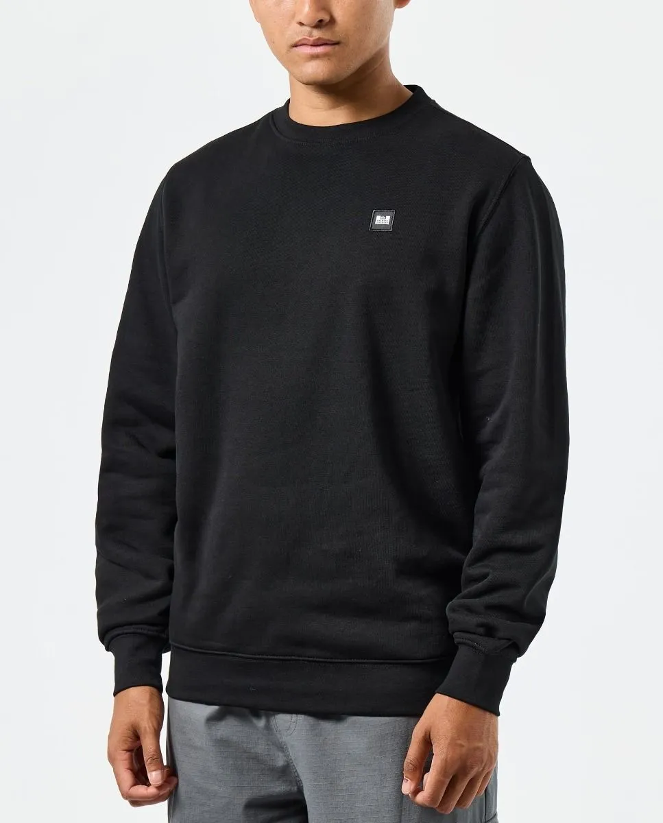 Weekend Offender Ferrer Badge Crew Neck Sweatshirts Black