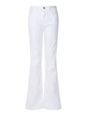 Women s Logo Patch Long Bootcut Jeans White 270550